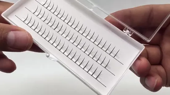 Mengfan China Hybrid Classic Lashes Supplier Deep Black Matte Faux Mink Eyelashes Extensions Individual Ellipse Flat Lashes Extension Fairy Cluster Lashes